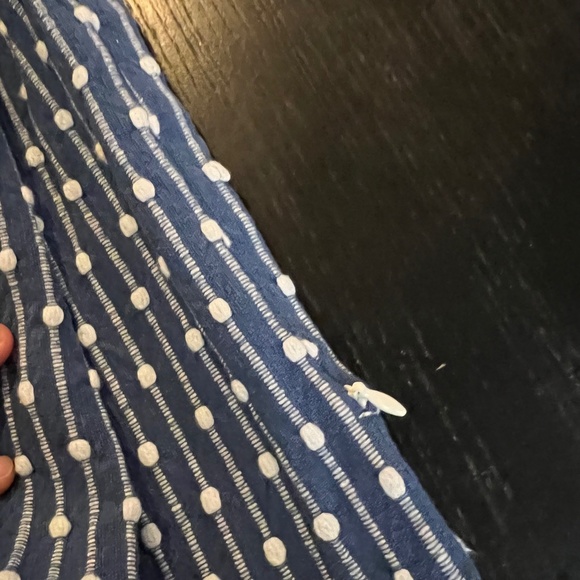 Matching Pillow Shams- Navy, White, Light blue pick stitch and dot 22x22 - Picture 6 of 7